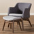 Baxton Studio Vera Mid-Century Modern Two-Tone Grey Fabric Lounge Chair and Ottoman Set