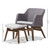 Baxton Studio Vera Mid-Century Modern Two-Tone Grey Fabric Lounge Chair and Ottoman Set