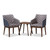 Baxton Studio Reece Mid-Century Modern 3-Piece Lounge Chair and Side Table Set