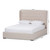 Baxton Studio Penelope Modern and Contemporary Light Beige Fabric Queen Size Gas-Lift Platform Bed