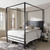 Baxton Studio Eleanor Vintage Industrial Black Finished Metal Canopy Queen Bed
