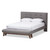 Baxton Studio Reena Modern and Contemporary Grey Fabric Platform Bed with Built-in Bench