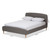 Baxton Studio Mia Mid-Century Light Grey Fabric Upholstered Platform Bed