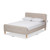 Baxton Studio Samson Mid-Century Light Beige Fabric Upholstered Platform Bed