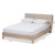 Baxton Studio Adelia Mid-Century Light Beige Whitewash Platform Bed