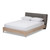 Baxton Studio Adelia Mid-Century Light Grey Whitewash Platform Bed