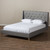 Baxton Studio Adelaide Retro Modern Light Grey Fabric Upholstered Platform Bed