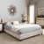 Baxton Studio Elizabeth Modern and Contemporary Beige Fabric Upholstered Panel-Stitched Platform Bed