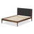 Baxton Studio Ember Mid-Century Dark Grey Fabric and Medium Brown Finish Wood Platform Bed