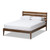 Baxton Studio Elmdon Mid-Century Modern Solid Walnut Wood Slatted Headboard Style Platform Bed