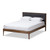 Baxton Studio Jupiter Mid-Century Modern Grey Fabric Upholstered Button-Tufted Platform Bed