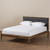 Baxton Studio Jupiter Mid-Century Modern Grey Fabric Upholstered Button-Tufted Platform Bed