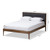 Baxton Studio Jupiter Mid-Century Modern Grey Fabric Upholstered Button-Tufted Platform Bed