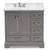 Baxton Studio Amaris 36-Inch Transitional Grey Finished Wood and Marble Single Sink Bathroom Vanity