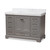 Baxton Studio Amaris 48-Inch Transitional Grey Finished Wood and Marble Single Sink Bathroom Vanity