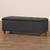 Baxton Studio Marlisa Mid-Century Modern Walnut Finished Wood and Dark Grey Fabric Upholstered Button Tufted Storage Ottoman Bench