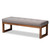 Baxton Studio Caramay Modern and Contemporary Grey Fabric Upholstered Walnut Brown Finished Wood Bench