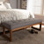 Baxton Studio Caramay Modern and Contemporary Grey Fabric Upholstered Walnut Brown Finished Wood Bench