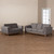 Baxton Studio Sava Mid-Century Modern Grey Fabric Upholstered Walnut Wood 2-Piece Living Room Set