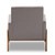 Baxton Studio Perris Mid-Century Modern Grey Fabric Upholstered Walnut Wood Lounge Chair