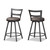 Baxton Studio Arjean Rustic and Industrial Grey Fabric Upholstered Counter Stool Set