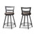 Baxton Studio Arjean Rustic and Industrial Grey Fabric Upholstered Counter Stool Set