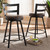 Baxton Studio Arjean Rustic and Industrial Grey Fabric Upholstered Counter Stool Set