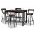 Baxton Studio Arcene Rustic and Industrial Antique Grey Fabric Upholstered 5-Piece Pub Set