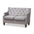 Baxton Studio Celine Modern and Contemporary Grey Fabric Upholstered Button-Tufted 2-Seater Loveseat