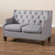 Baxton Studio Celine Modern and Contemporary Grey Fabric Upholstered Button-Tufted 2-Seater Loveseat