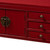 Baxton Studio Melodie Classic and Antique Red Finished Wood Bronze Finished Accents 6-Drawer Console Table