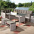 Baxton Studio Eneas Modern and Contemporary Dark Grey Fabric Upholstered and Grey Rattan 3-Piece Outdoor Patio Lounge Corner Sofa Set