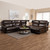 Baxton Studio Dacio Modern and Contemporary Brown Faux Leather Upholstered 6-Piece Sectional Recliner Sofa with 2 Reclining Seats