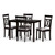 Baxton Studio Rosie Modern and Contemporary Espresso Brown Finished and Grey Fabric Upholstered 5-Piece Dining Set