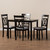 Baxton Studio Rosie Modern and Contemporary Espresso Brown Finished and Grey Fabric Upholstered 5-Piece Dining Set