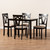 Baxton Studio Sylvia Modern and Contemporary Espresso Brown Finished and Sand Fabric Upholstered 5-Piece Dining Set