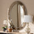 Baxton Studio Branca Modern and Contemporary Antique Silver Finished Oval Accent Wall Mirror