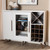 Baxton Studio Pietro Mid-Century Modern White and Walnut Finished Wood Wine Cabinet