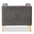 Baxton Studio Zanetta Luxe and Glamour Grey Velvet Upholstered Gold Finished Lounge Chair