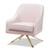 Baxton Studio Amaya Luxe and Glamour Light Pink Velvet Fabric Upholstered Gold Finished Base Lounge Chair