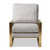 Baxton Studio Mietta Luxe and Glamour Grey Velvet Upholstered Gold Finished Lounge Chair