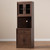 Baxton Studio Laurana Modern and Contemporary Dark Walnut Finished Kitchen Cabinet and Hutch