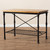 Baxton Studio Perin Vintage Rustic Industrial Style Wood and Bronze-Finished Steel Multipurpose Kitchen Island Table