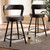 Baxton Studio Arcene Rustic and Industrial Antique Grey Fabric Swivel Bar Stool Set