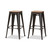 Baxton Studio Henri Vintage Rustic Industrial Style Tolix-Inspired Bamboo and Gun Metal-Finished Steel Stackable Bar Stool  Set
