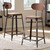 Baxton Studio Varek Vintage Rustic Industrial Style Bamboo and Rust-Finished Steel Stackable Bar Stool Set