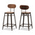 Baxton Studio Varek Vintage Rustic Industrial Style Bamboo and Rust-Finished Steel Stackable Bar Stool Set