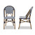 Baxton Studio Celie Classic French Indoor and Outdoor Grey and White Bamboo Style Stackable Bistro Dining Chair Set