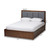 Baxton Studio Brannigan Modern and Contemporary Dark Grey Fabric Upholstered Walnut Finished Storage Platform Bed