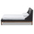 Baxton Studio Louvain Modern and Contemporary Dark Grey Fabric Upholstered Walnut-Finished Platform Bed